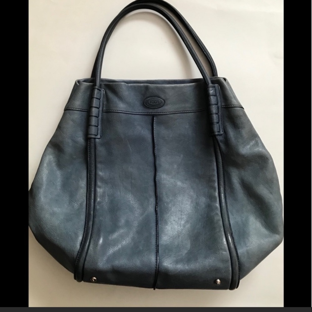 TOD’s blue leather large tote